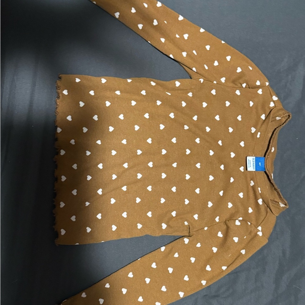 Old Navy Brown Heart Long Sleeve Tee